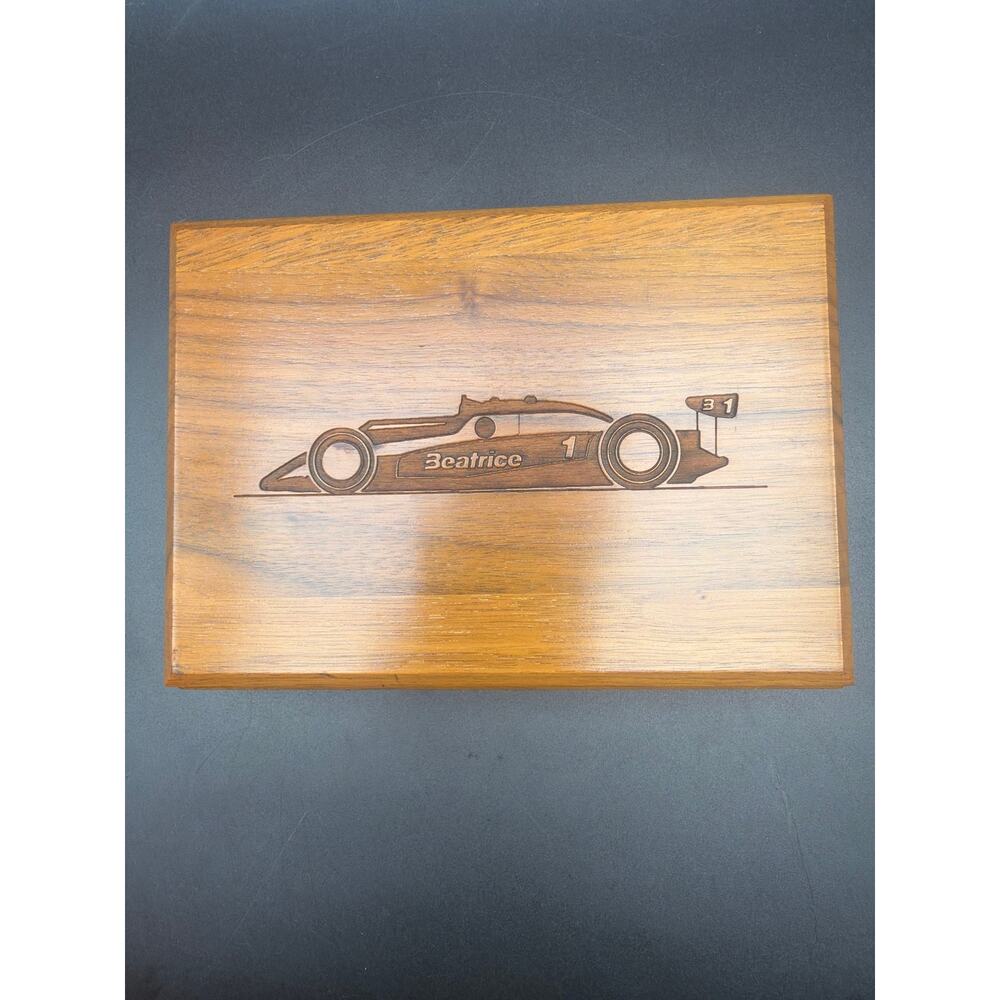 VTG Beatrice F1 Formula 1 Wooden Box Lola THL1 THL2 Race Car Engraved Alan Jones